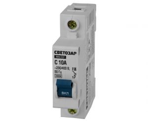 СВЕТОЗАР 10 А, 4,5 KA, 1-ПОЛЮСНОЙ, "С", 230/400 B, АВТОМАТИЧЕСКИЙ ВЫКЛЮЧАТЕЛЬ 49060-10-C ― SVETOZAR SHOP